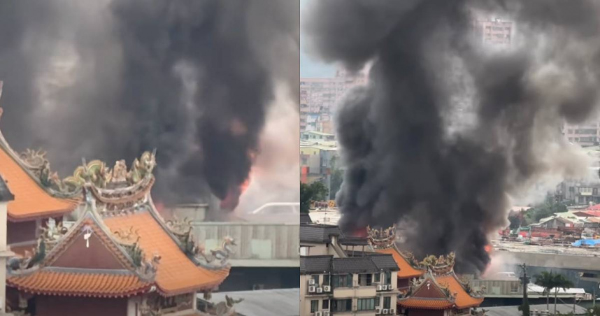 快訊／濃煙狂竄！中和市區鐵皮屋大火　38車81人搶救中