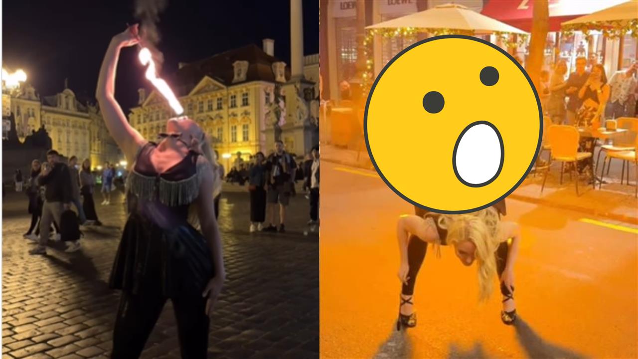 超兇網紅街頭「猛吞火球」太炸裂　秒彎腰「狂噴超巨烈焰」吸124萬人圍觀！