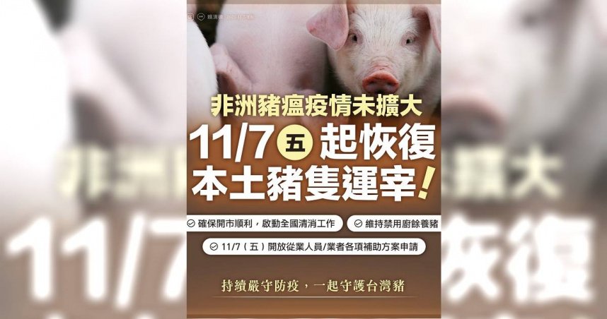 7日恢復本土豬運宰　賴清德：切勿從海外帶回違禁肉製品