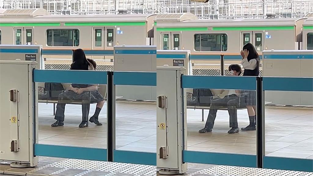 日本月台「激戰」曝光！制服情侶忘情拉裙親熱　前後搖晃長達一分鐘