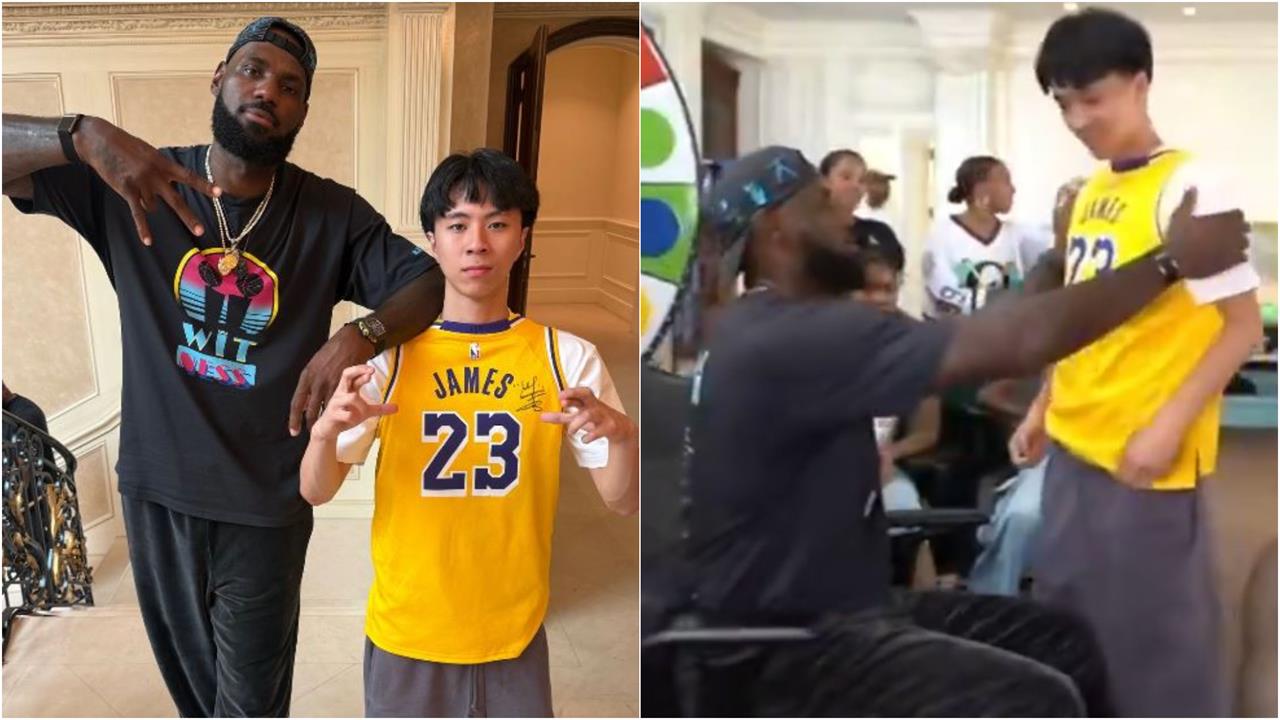 NBA(影)／詹皇驚喜現身直播！Ray穿湖人23號戰袍　「一要求圓夢」羨煞球迷
