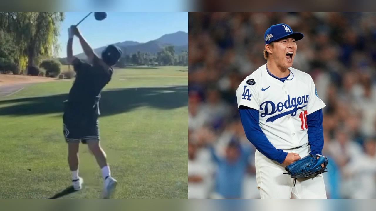 經典賽(影)／山本由伸的高球揮桿速度太驚人！前PGA名將丸山茂樹陪同練球