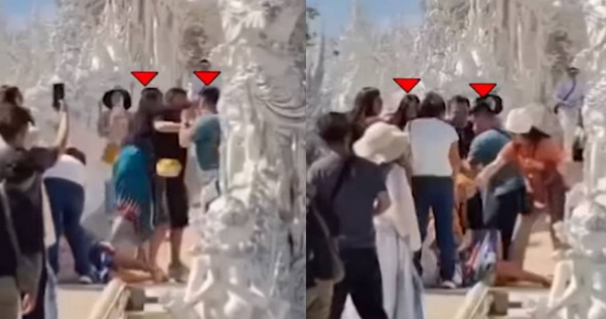 台遊客白廟違規拍照「與泰國人爆肢體衝突」　網嘆：丟臉丟到國外