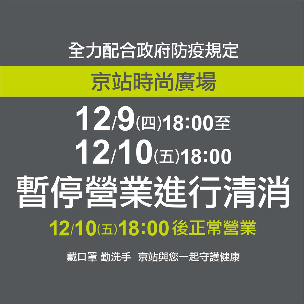 快新聞／確診者去過　京站今晚18時起閉店清消