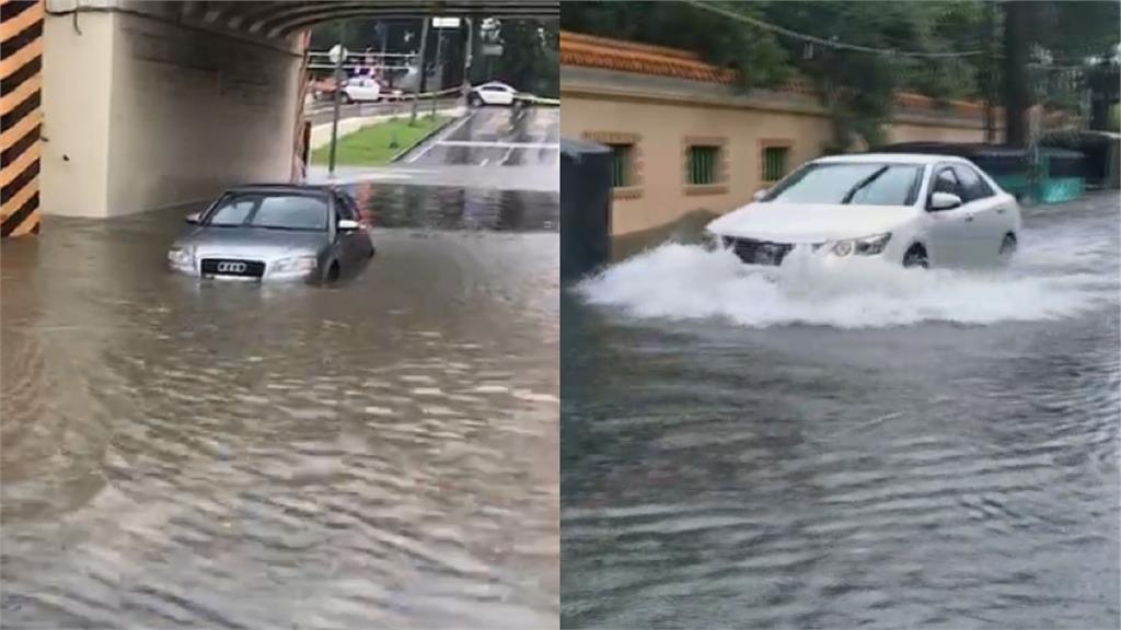 暴雨猛灌中南部！台南多處嚴重淹水　車輛受困、驚險涉水畫面曝光