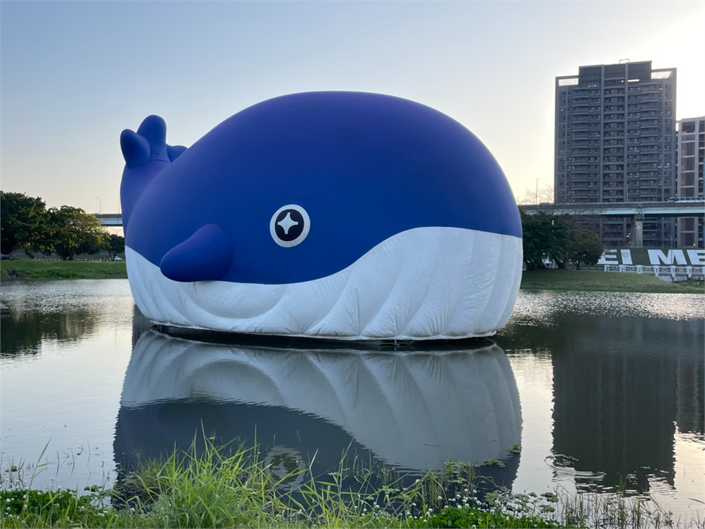 今起至4/20限時登場！「粉嘻鯨」現蹤新北大都會公園　每天展演噴水秀