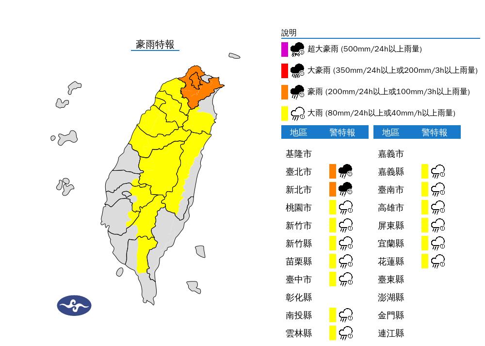 快新聞／國家級警報響了！15縣市豪大雨特報　大雷雨轟北北桃