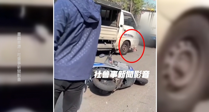 女騎士無照自撞轎車喊沒錢賠 脫序坐街頭阻礙交通