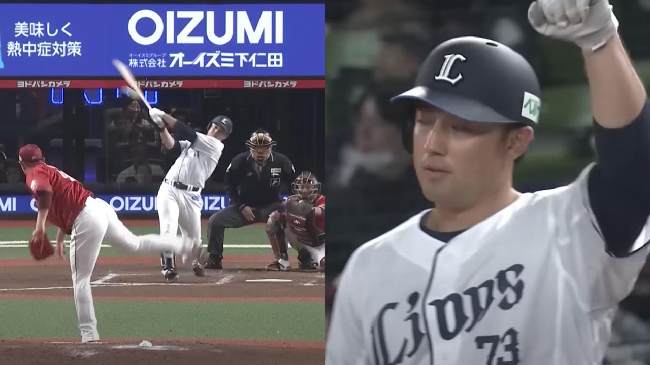 日職(影)／林家正火腿初登場來了！「台灣內戰」西武林安可從樂天宋家豪手中敲安