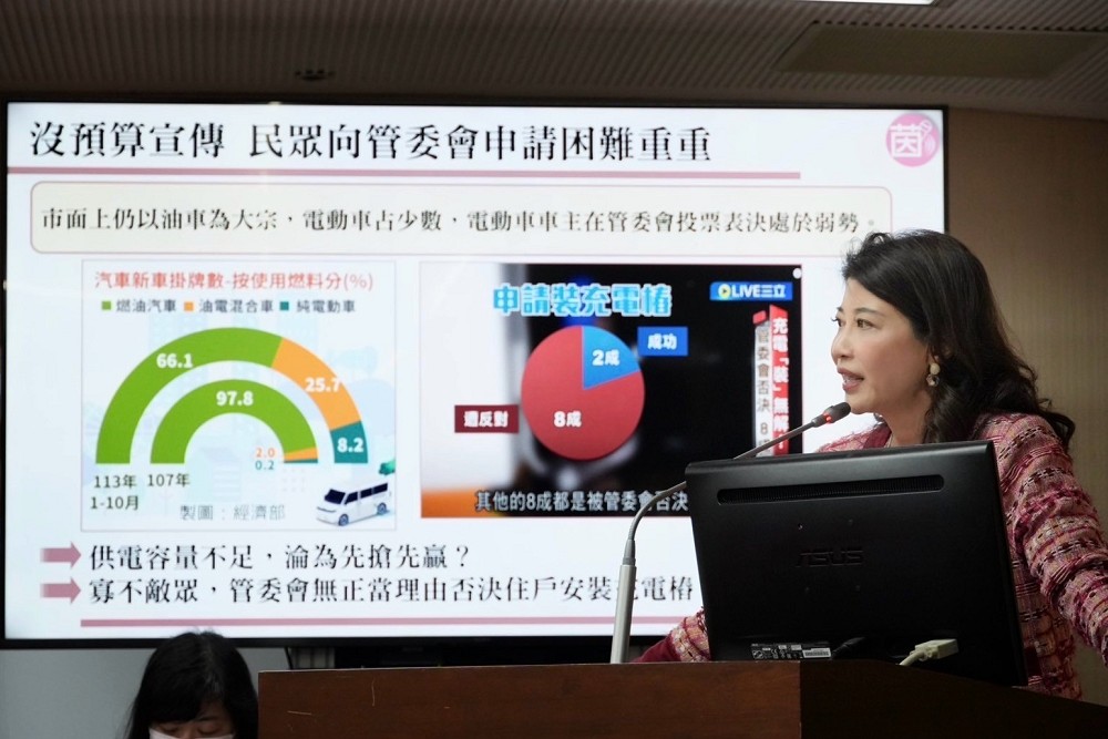 公寓大廈設置充電樁困難重重　林楚茵：藍白刪預算阻政策宣傳