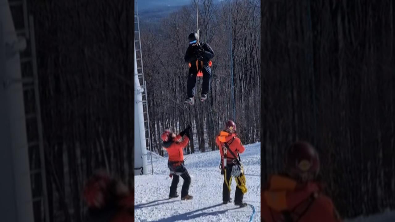 紐約滑雪勝地纜車故障　波士頓皮卡車卡公路護欄