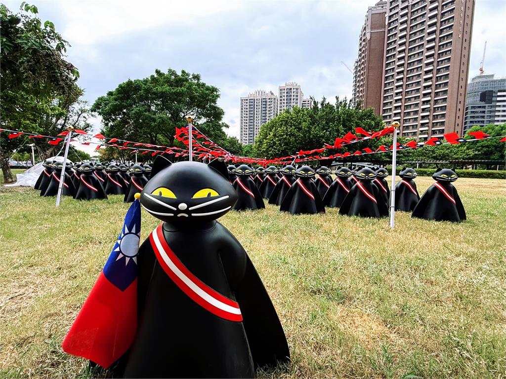 光輝十月！桃園逾6000面國旗飄揚 風禾公園「黑貓中隊」超吸睛