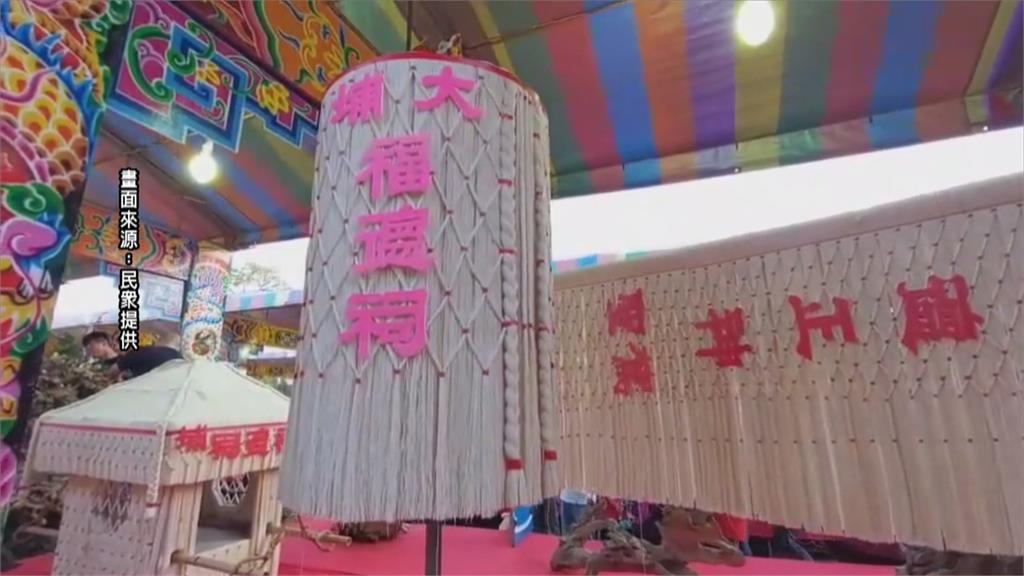 麵線手工編制成神轎！　台南宮廟普度供品超吸睛