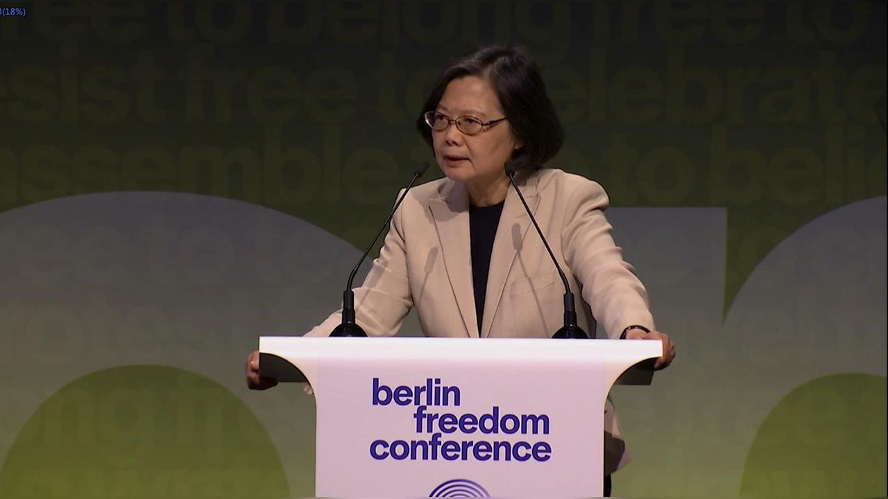 睽違15年再踏上德國土地　蔡英文出席「柏林自由會議」發表演說