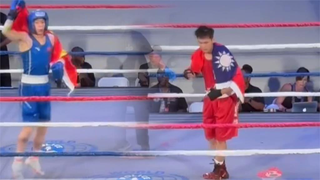 中國拳擊手披五星旗「提前慶祝狂跳」　下秒遭台灣選手陳鵬畯打趴