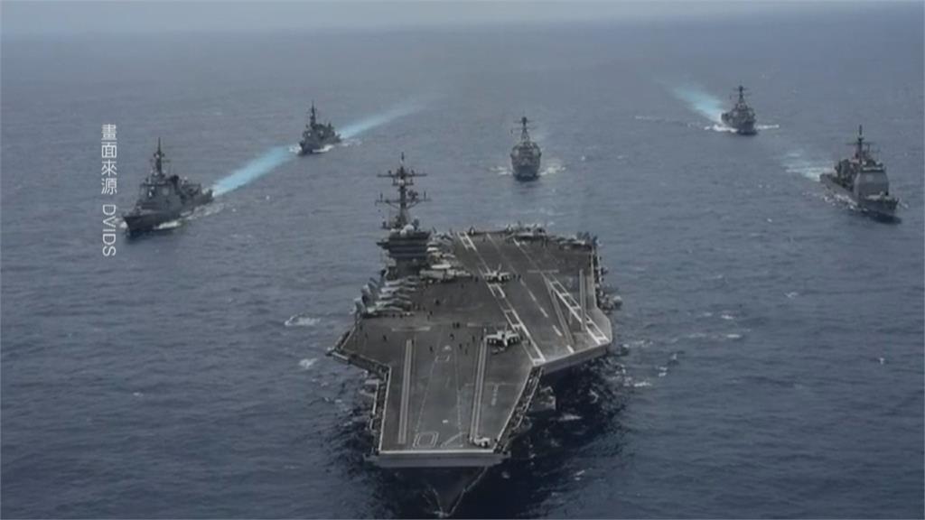 震懾中國！ 美軍「3+2」航艦打擊群集結沖繩海域