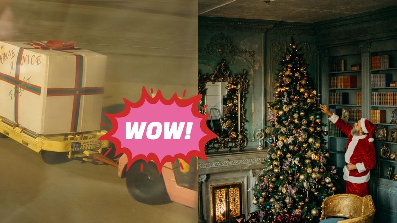 聖誕老人拖巨大禮物現身成田機場？台網友直擊「超萌專車」繞機揮手