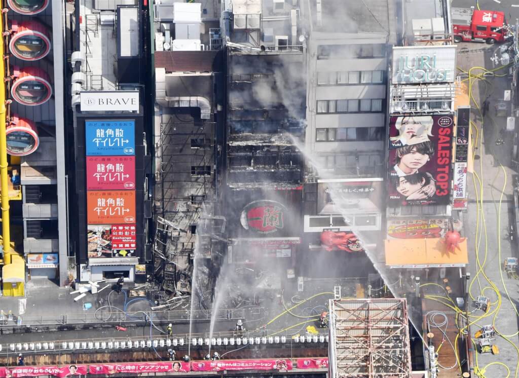 日本大阪道頓堀火警釀2消防員不幸殉職　一蘭拉麵受波及