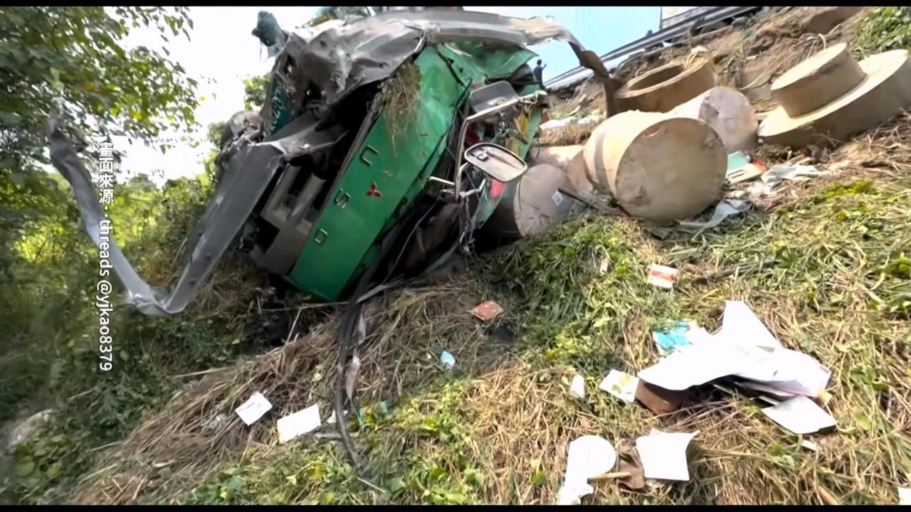 國三拖板車衝下邊坡　駕駛OHCA送醫搶救