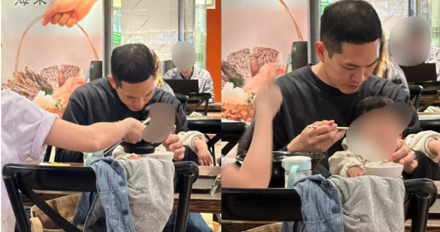 娛樂報報/宇宙人阿奎當專業奶爸 邊吃邊餵小孩超熟練