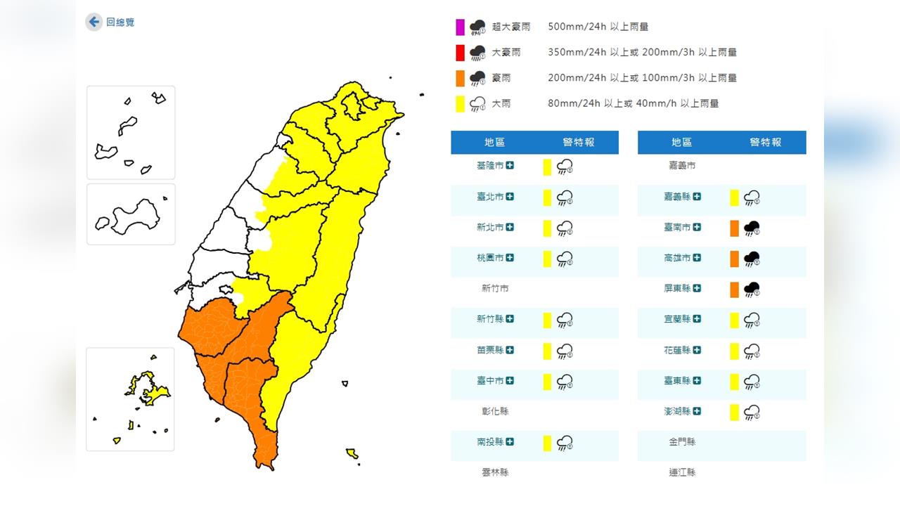 快新聞／雨彈開炸！16縣市豪、大雨特報　一路下到這天