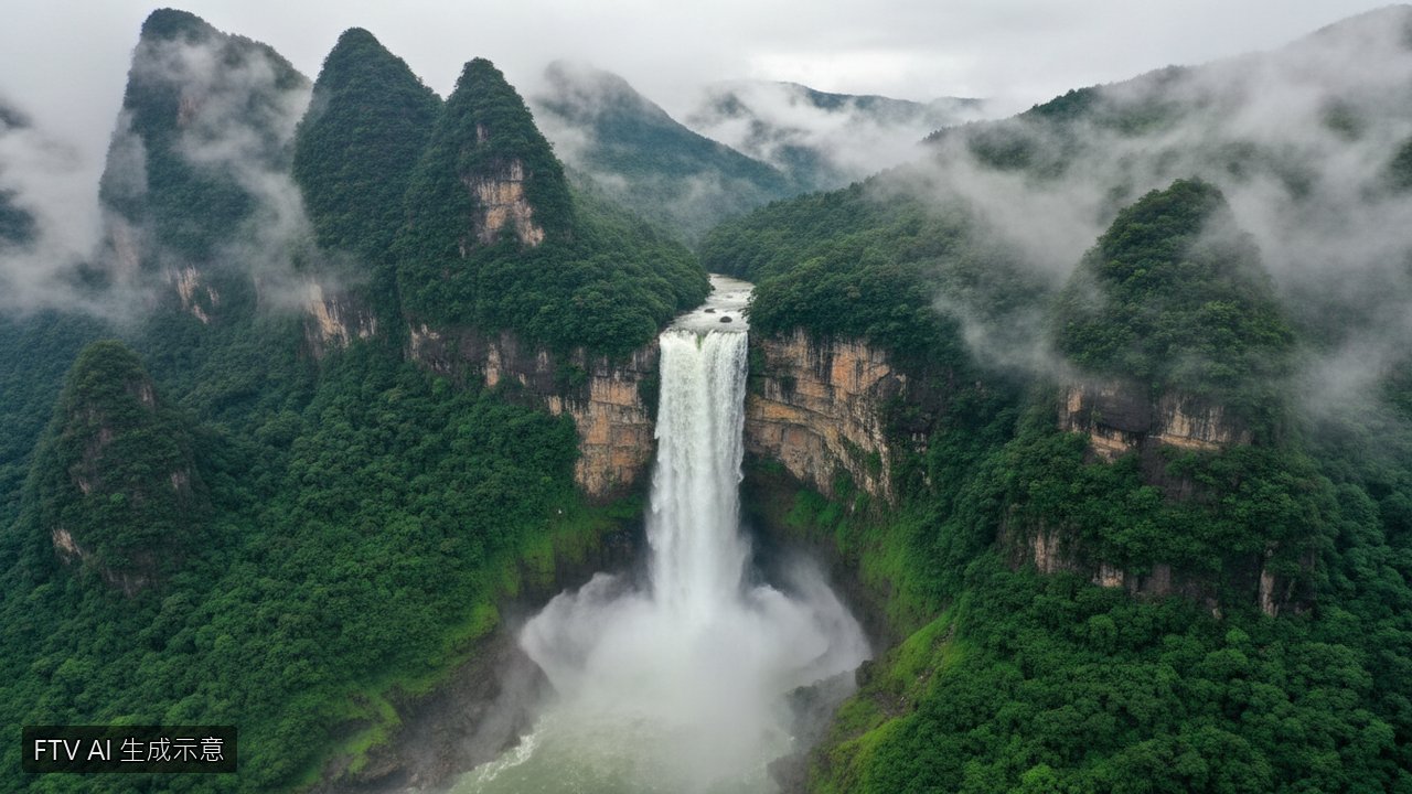 廬山瀑布再現壯闊奇景！強降雨助攻「疑是銀河落九天」詩意美景再現