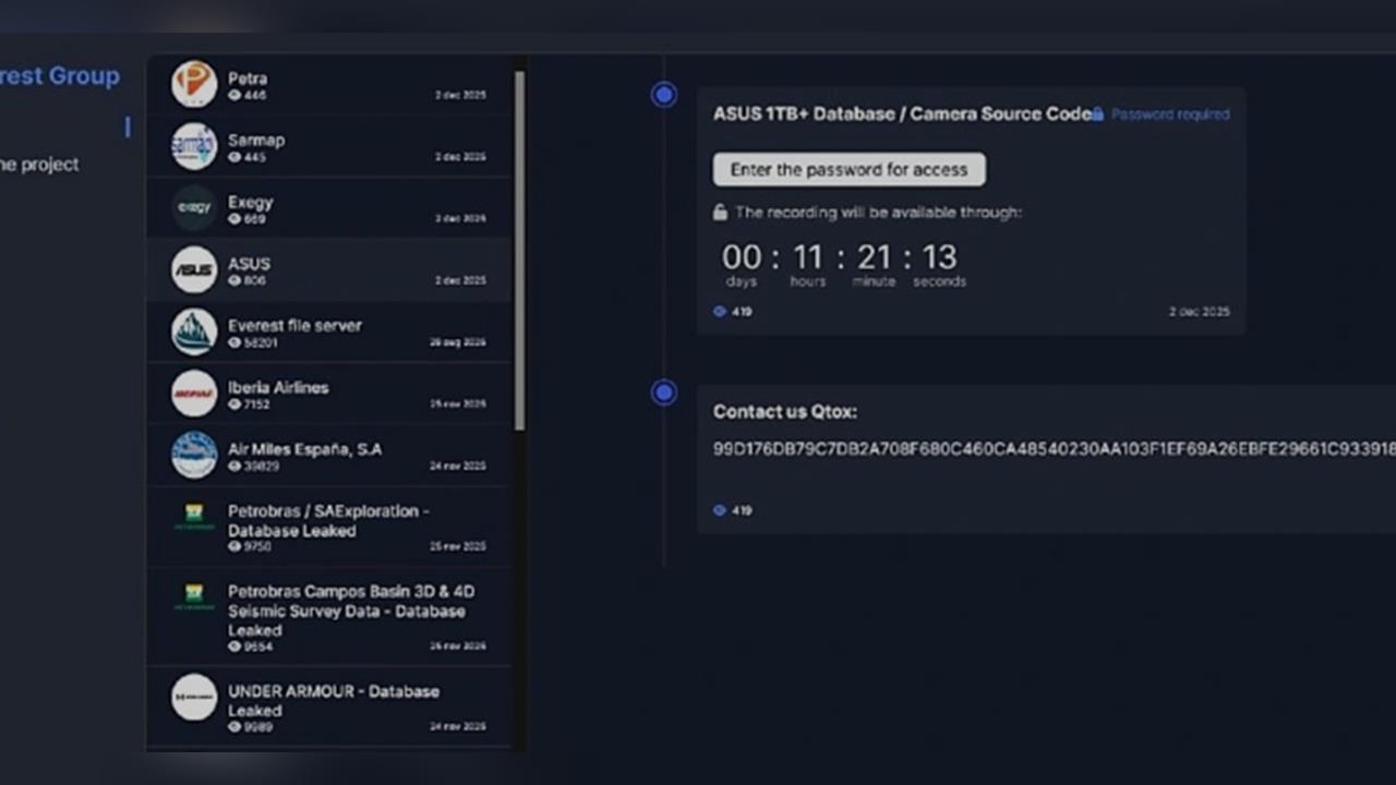華碩驚傳駭客攻擊遭竊1TB資料　公司再發重訊：未影響產品與用戶隱私