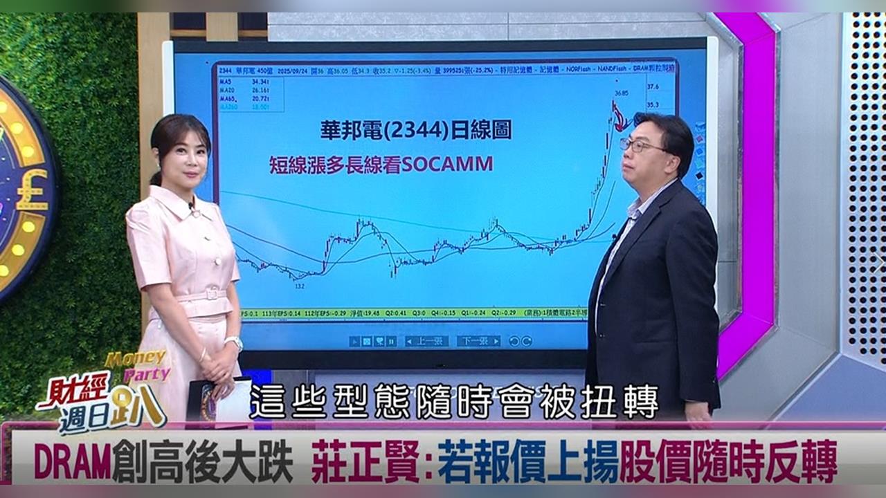 週日趴(影)／莊正賢: 記憶體不看基本面.不看技術面 報價漲股價就翻揚