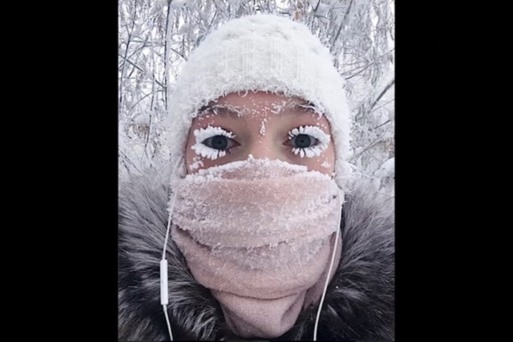俄羅斯遠東零下65-67度 冷到睫毛都結冰