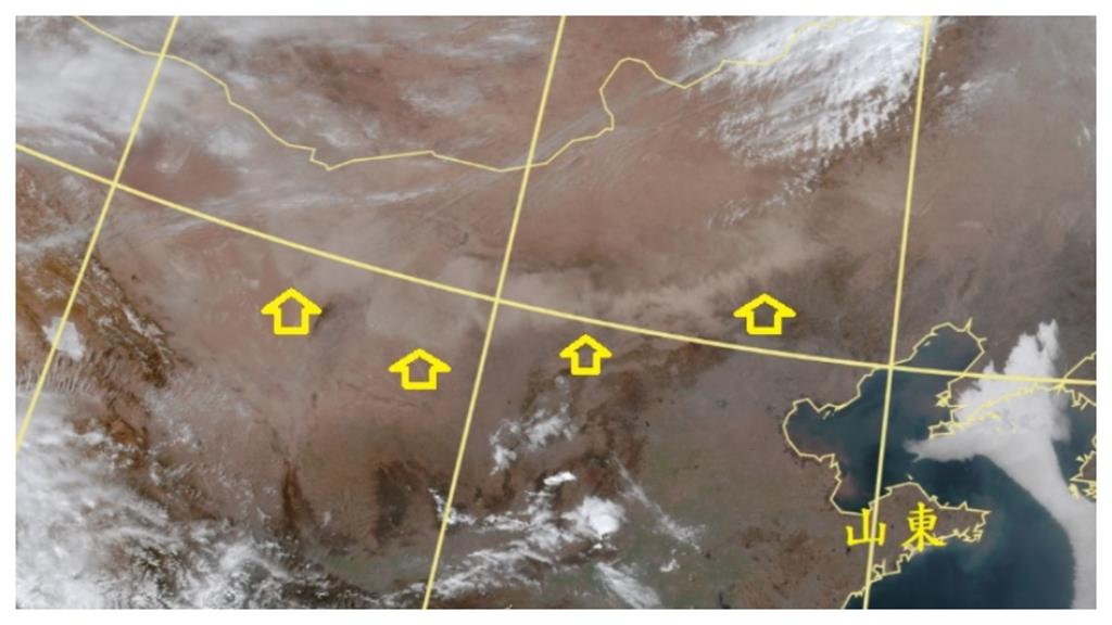 難得清晰影像曝光！鄭明典「1張圖」揭中國沙塵暴現況：破表