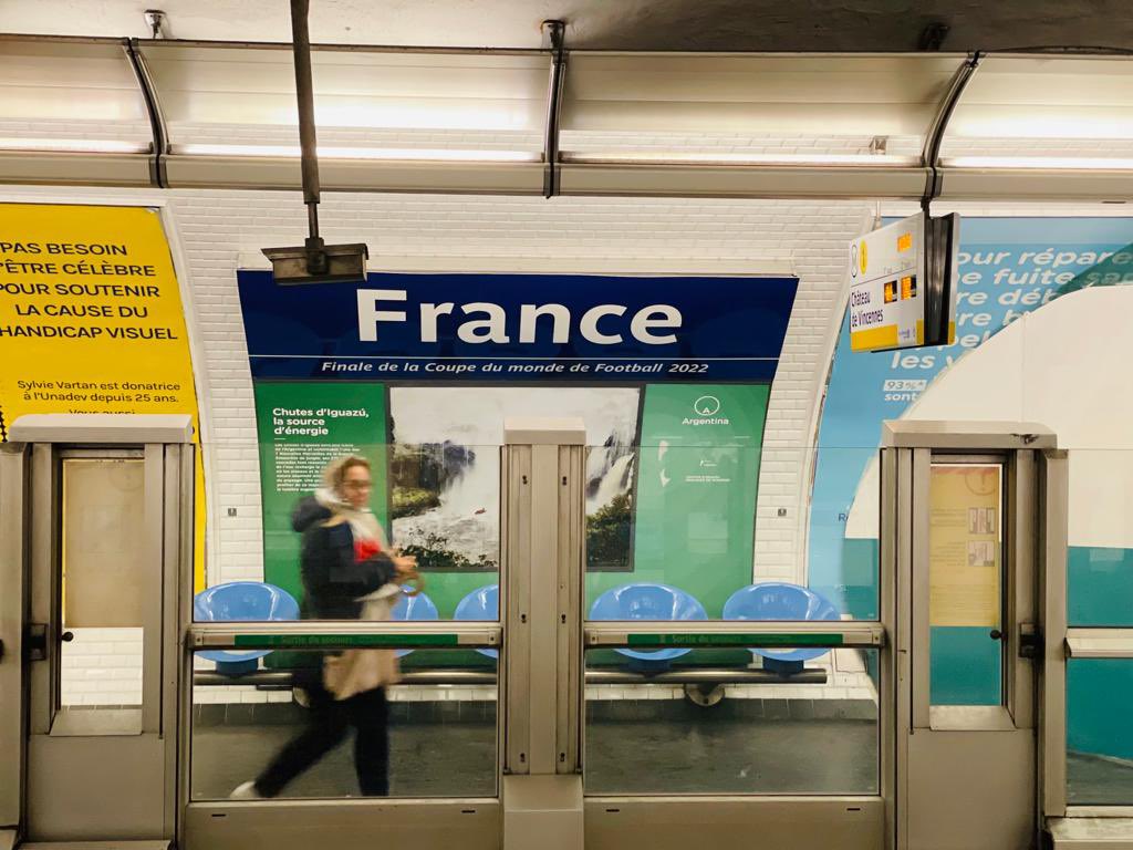 快新聞／替世足法國隊加油！　巴黎地鐵「阿根廷站」暫改名「法國站」