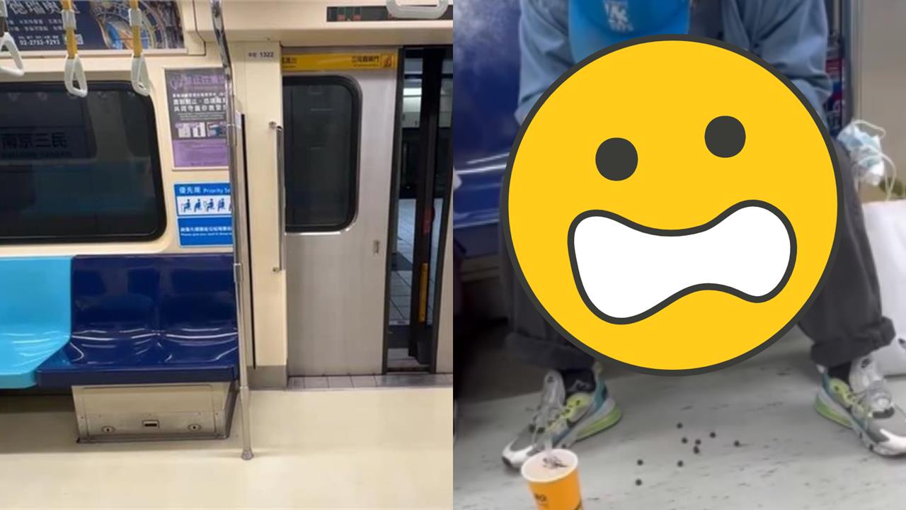 阿北捷運大口喝珍奶！下秒竟「低頭噴射珍珠」超噁畫面曝…網狂譙：很常遇到他