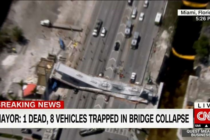 美佛州大學天橋坍塌 至少6人亡
