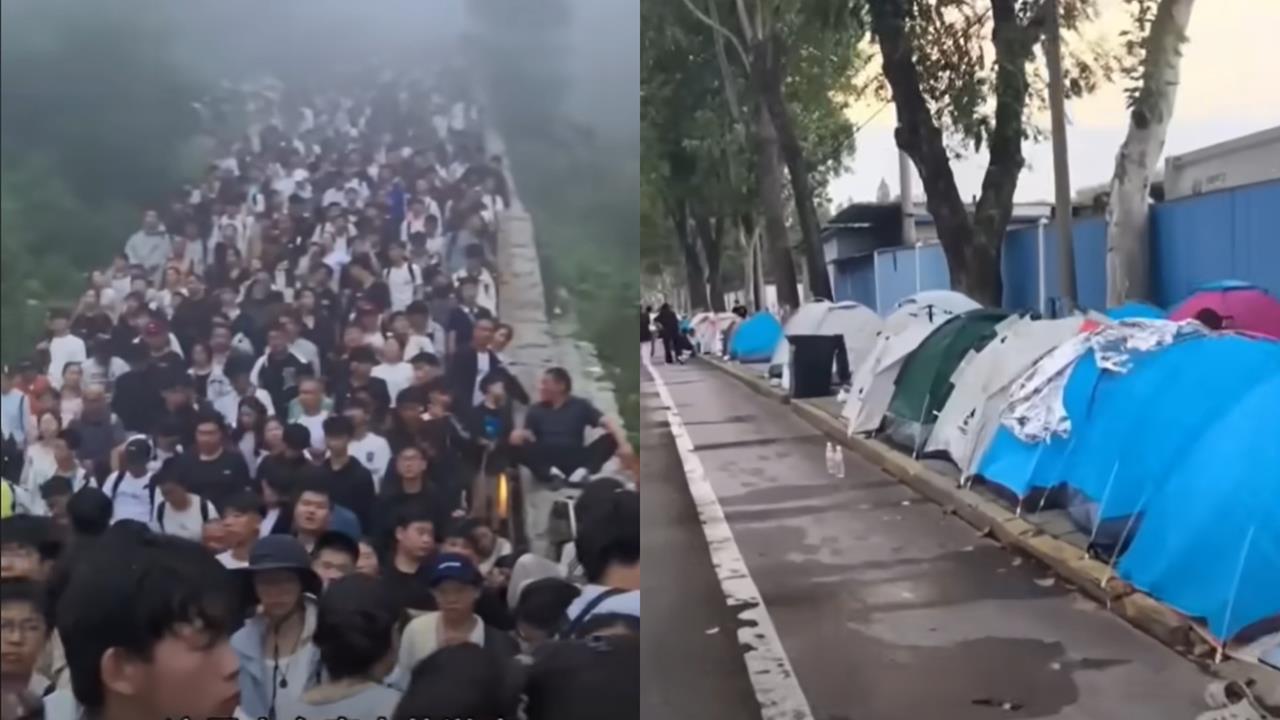 中國十一長假「窮遊」盛行！「睡公廁、搭帳篷」畫面曝　網嘆：看起來像逃難