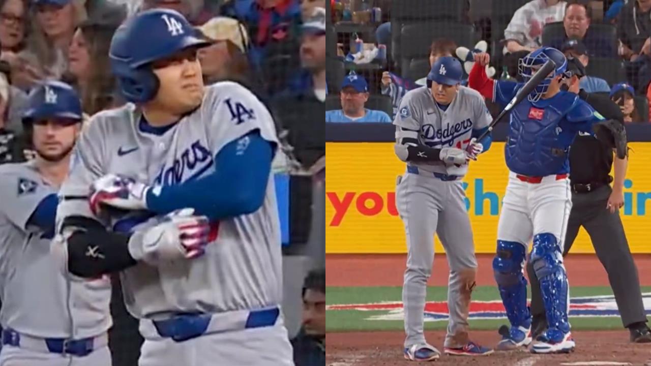 MLB(影)／極罕見！大谷被菜鳥捕手傳球打到手肘「痛到爆粗口」收音超清楚