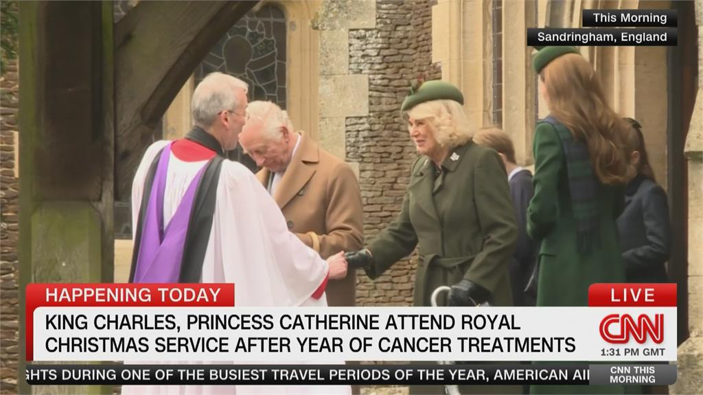 英國王室耶誕禮拜　國王查爾斯夫婦、凱特王妃、威廉王子全出席