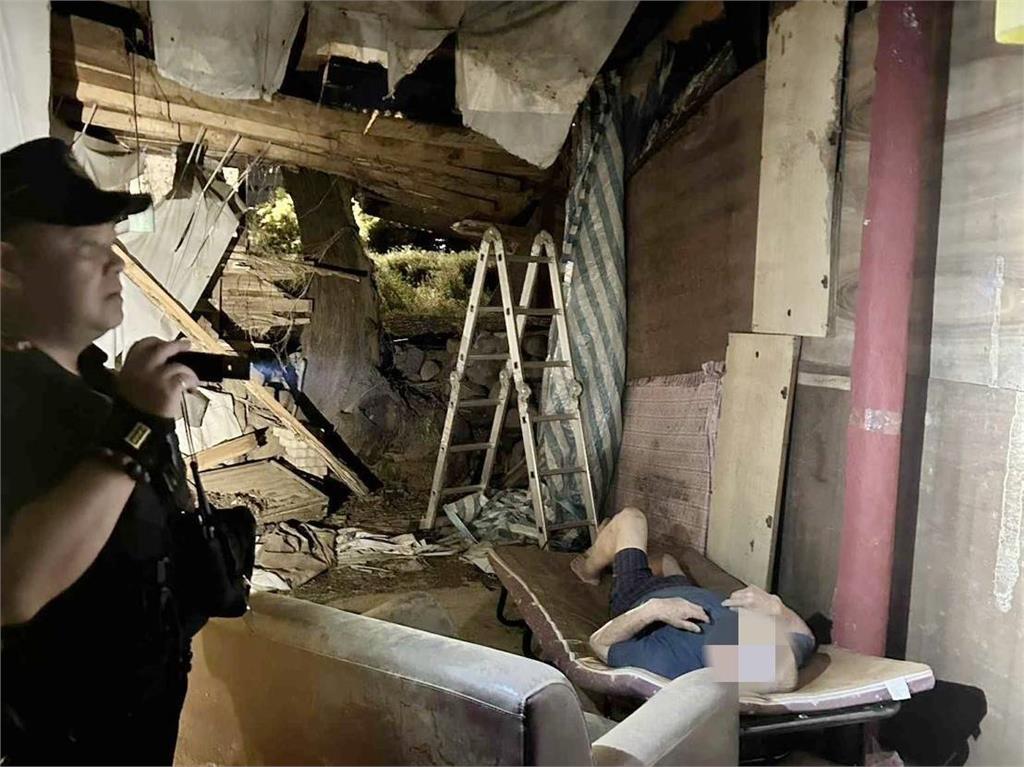 與家人不和！翁颱風夜獨居廢木屋 大園警這樣做護他安全