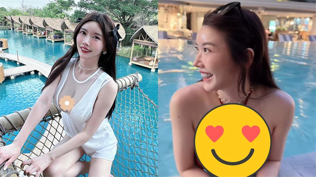 最兇闆娘「辣椒紅X型泳裝」拜年!水中端出「超巨哈密瓜」網暈:太壞