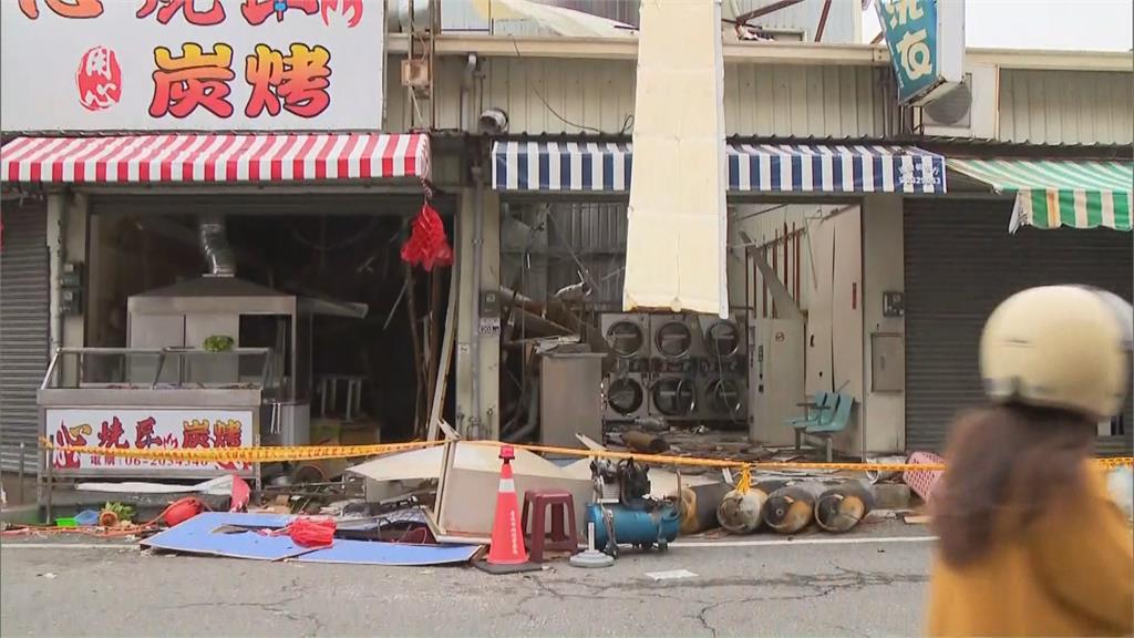 疑瓦斯鋼瓶洩氣 台南自助洗衣店氣爆騎士被炸飛 男子全身45％三度灼傷