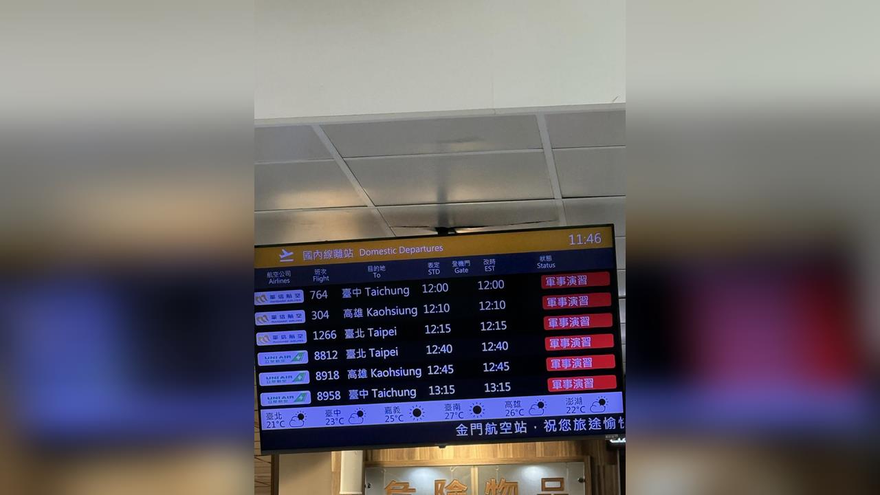 快新聞/中國軍演攪局!金門航班大亂 律師:「無法上班」的另類受害者