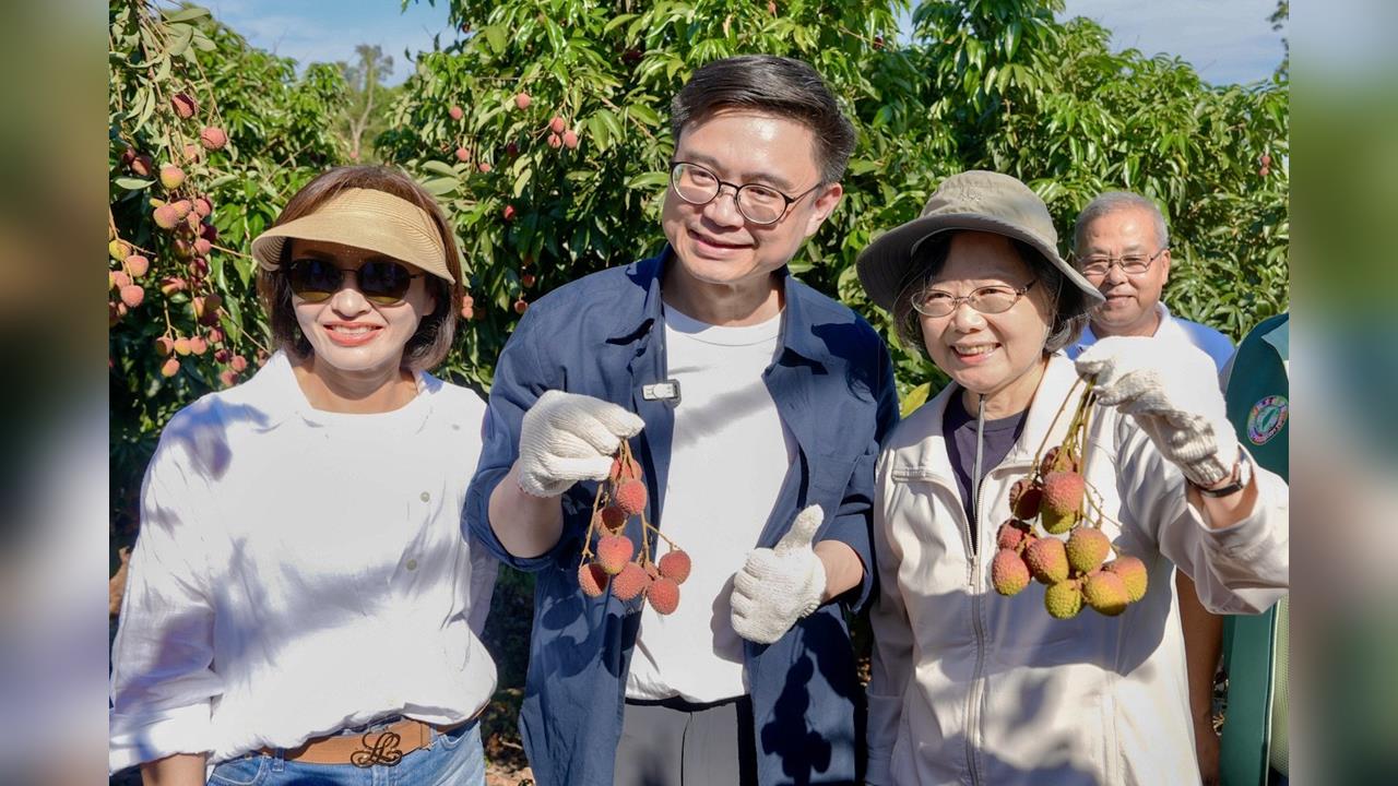 快新聞/「荔」量大綻放!蔡英文偕賴瑞隆化身一日果農 親採玉荷包支持高雄在地農業