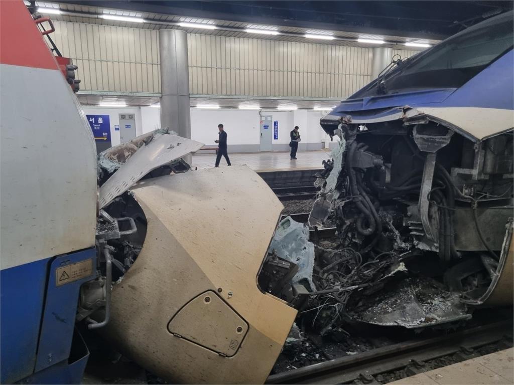 南韓首爾車站「無窮花號撞上KTX」　車廂脫軌慘狀曝光