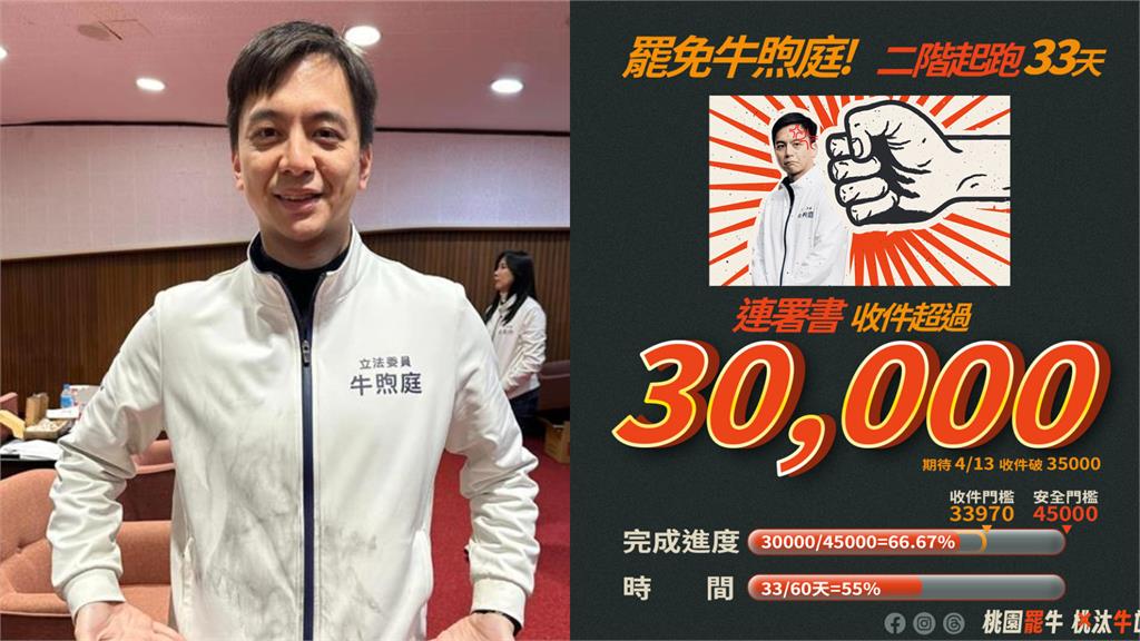 罷免牛煦庭二階連署破3萬份！「桃汰牛氓」曝達標後計劃：支援罷免萬美玲