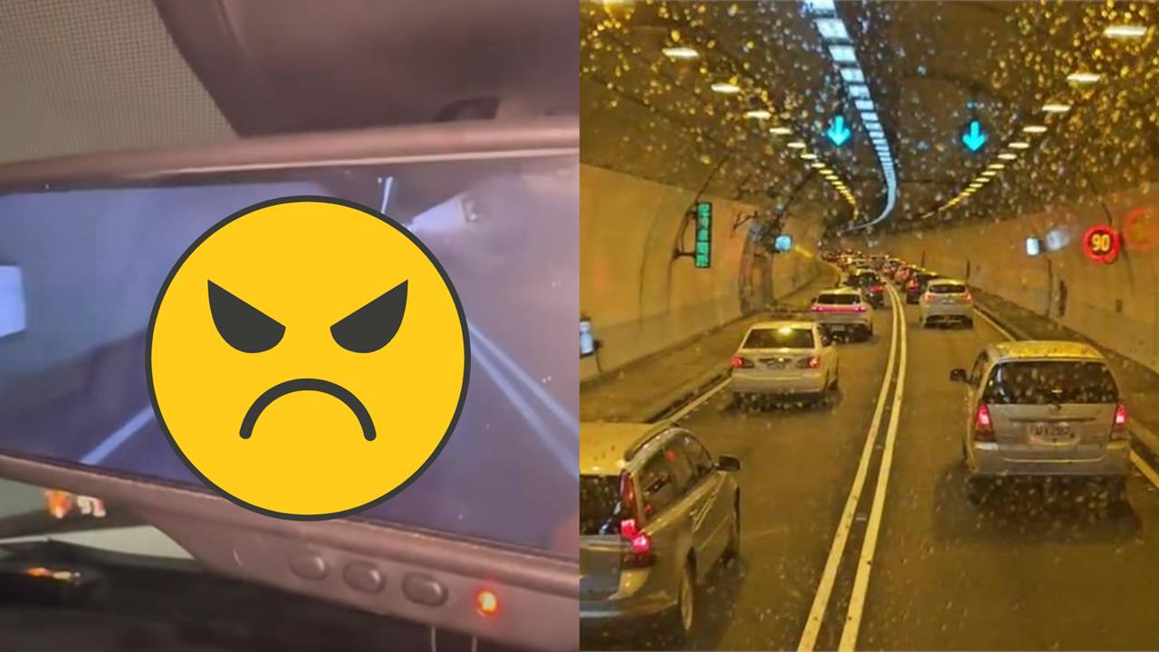 雪隧飆「時速97」仍遭後車緊貼！駕駛PO「4秒逼車片」網怒1招：他會收到罰單！