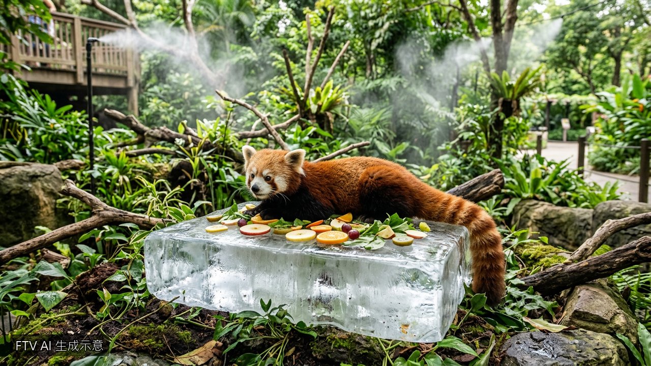 中國合肥高溫破表！動物園出奇招「抱冰塊吃水果」消暑