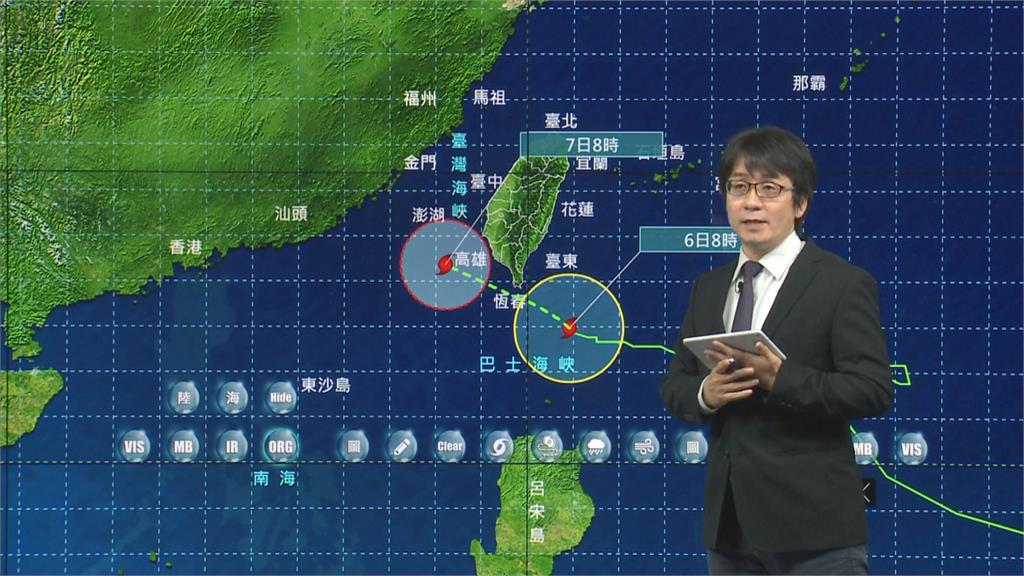 閃電來了！斜掠過恆春半島 暴風圈掃南台 警戒擴大到高雄台南