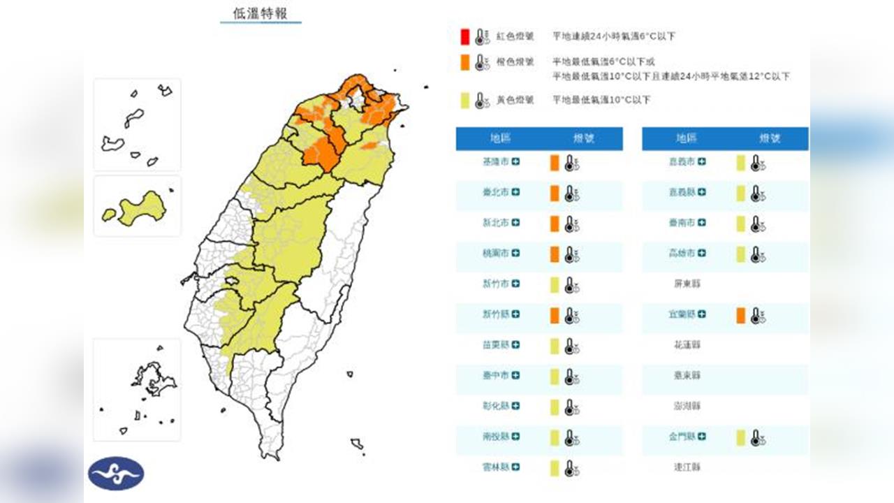 快新聞／下班加強保暖！17縣市低溫特報　「這6地」非常寒冷
