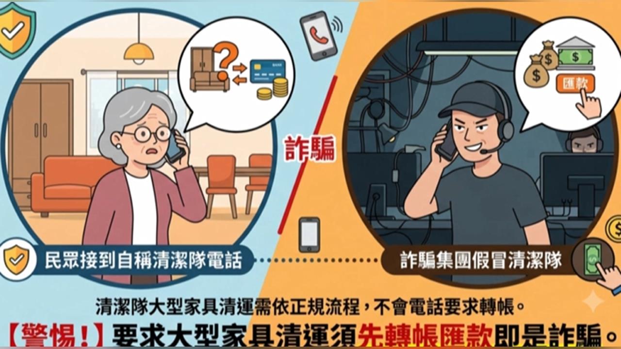 險成肥羊！詐團出招假冒清潔隊　要求民眾轉帳清運費