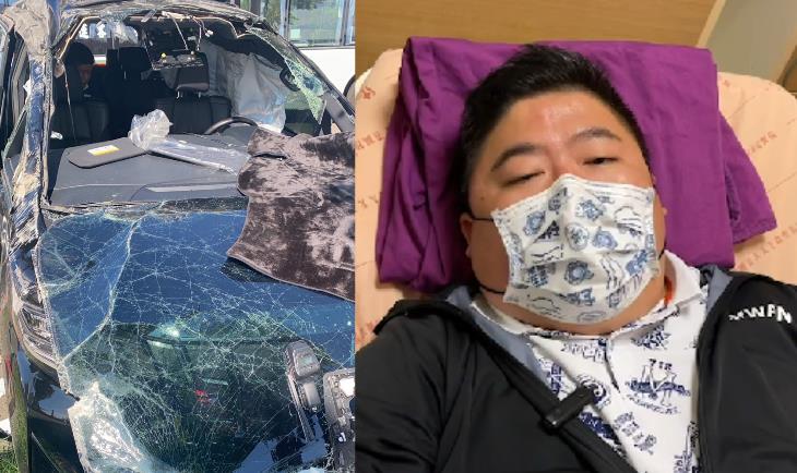 快新聞／立委蔡易餘出車禍手腿受傷送醫　「翻車滾一圈」車頭全撞爛