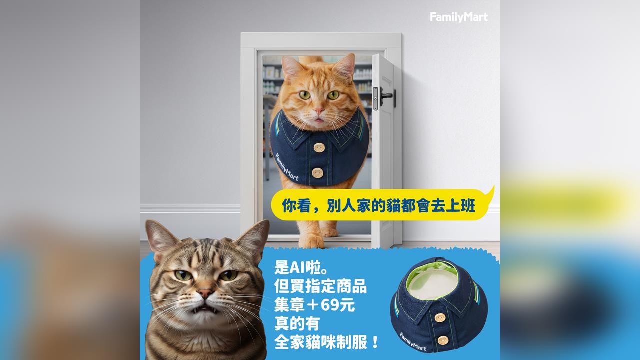 快新聞／貓奴瘋搶「應徵失敗」？全家貓咪制服快速消光　網笑：自己賺罐罐